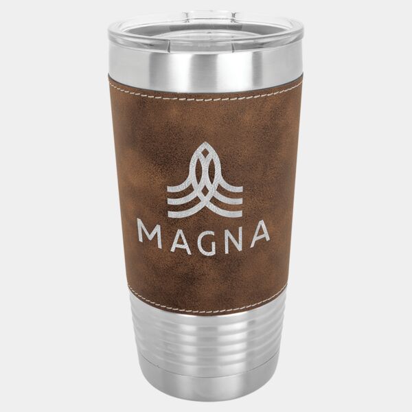 Polar Camel 20 oz. Leatherette Tumbler with Clear Lid Thumbnail