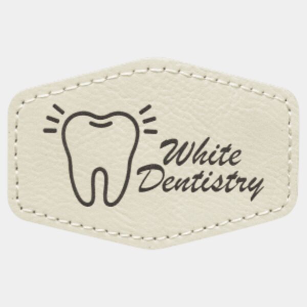  3 1/2" x 2 1/2" Hex Leatherette Patch with Adhesive Thumbnail