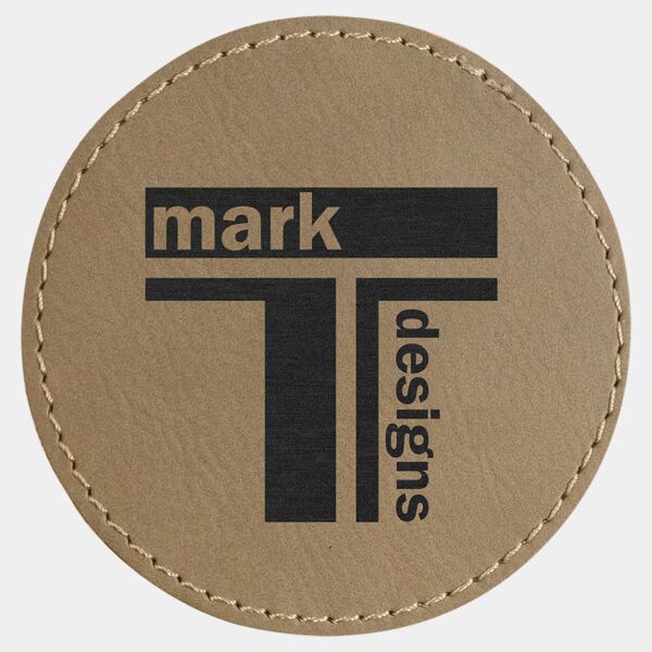 3" Round Leatherette Patch with Adhesive Thumbnail